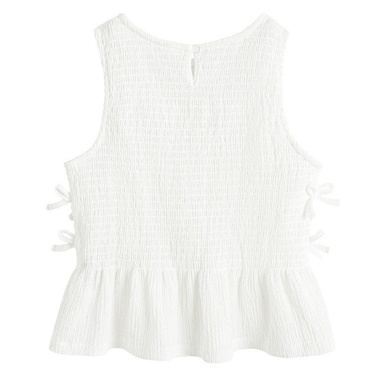 Cool Club, Set pentru fete, Bluza fara maneci, Pantaloni scurti, alb
