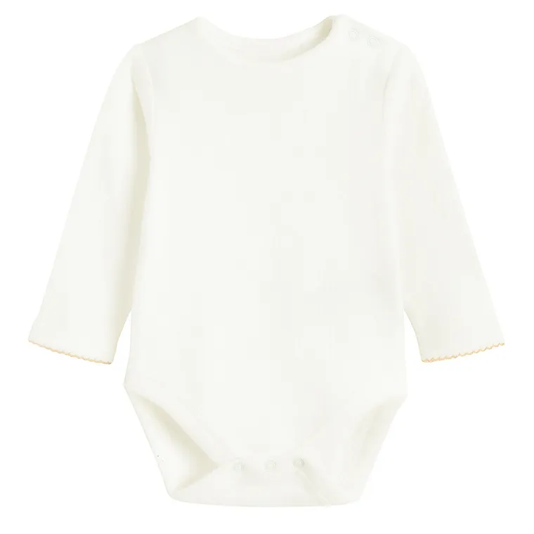 Cool Club, Set pentru fete, Body cu maneca lunga, Salopeta cu botosei, alb