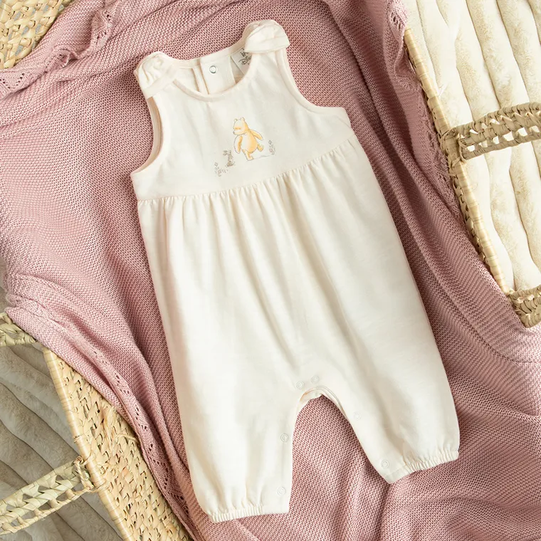 Cool Club, Set pentru fete, Body cu maneca lunga, Salopeta fara botosei, mix, imprimeu Winnie the Pooh