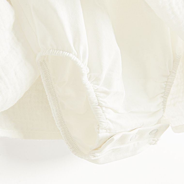 Cool Club, Set pentru fete, Body-rochie cu maneca scurta, Palarie, muselina, alb