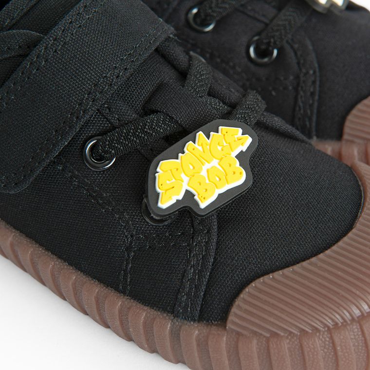 Cool Club, Tenisi pentru baieti, negru, talpa Barefoot, imprimeu SpongeBob