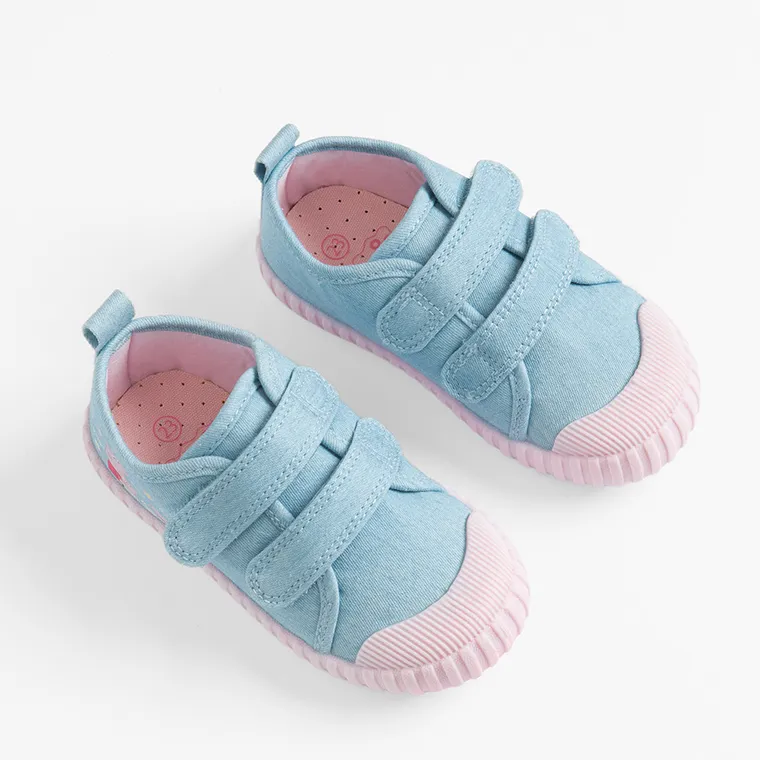 Cool Club, Tenisi pentru fete, albastru, talpa Barefoot, imprimeu Peppa Pig