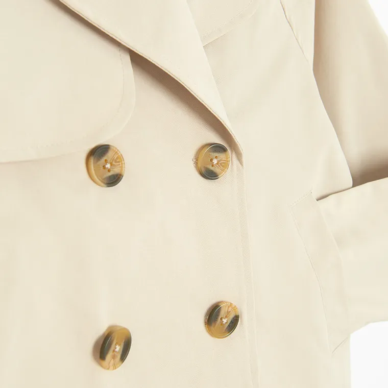 Cool Club, Trenci pentru fete, cropped, bej