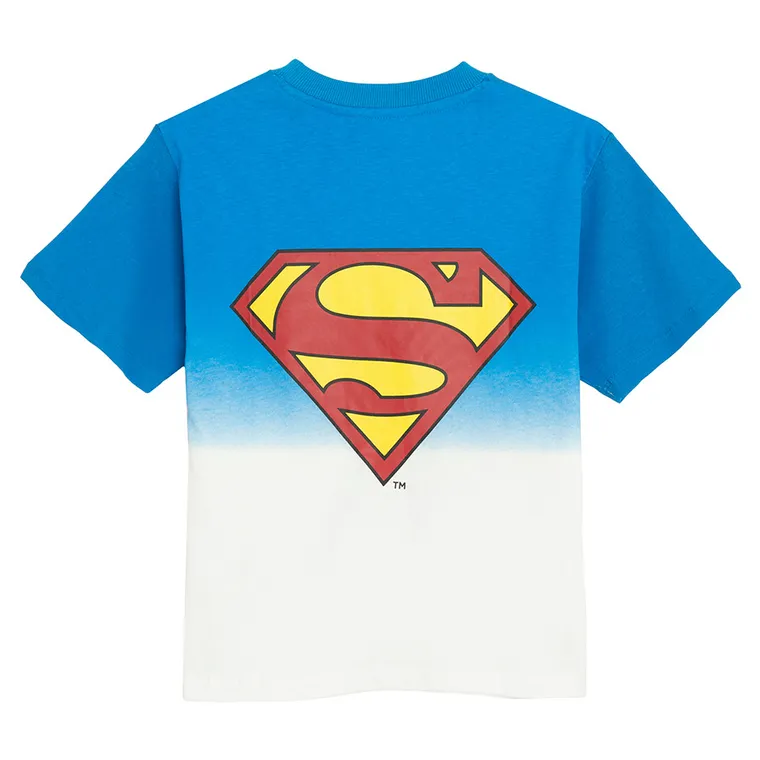 Cool Club, Tricou pentru baieti, alb-albastru, imprimeu Superman