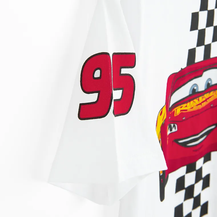 Cool Club, Tricou pentru baieti, alb, imprimeu Cars