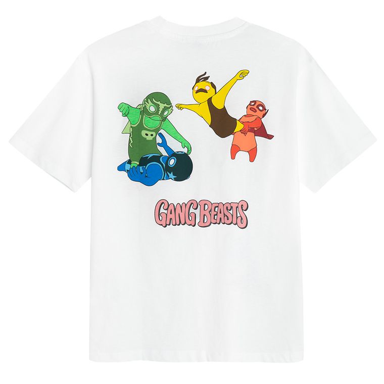 Cool Club, Tricou pentru baieti, alb, imprimeu Gang Beasts