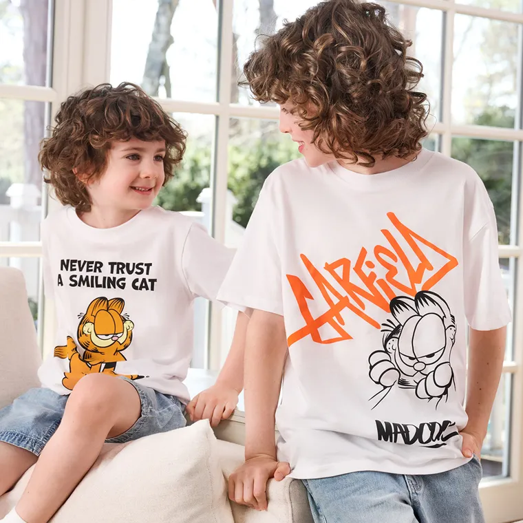 Cool Club, Tricou pentru baieti, alb, imprimeu Garfield
