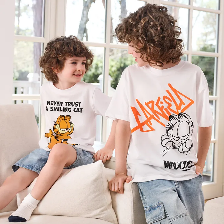 Cool Club, Tricou pentru baieti, alb, imprimeu Garfield