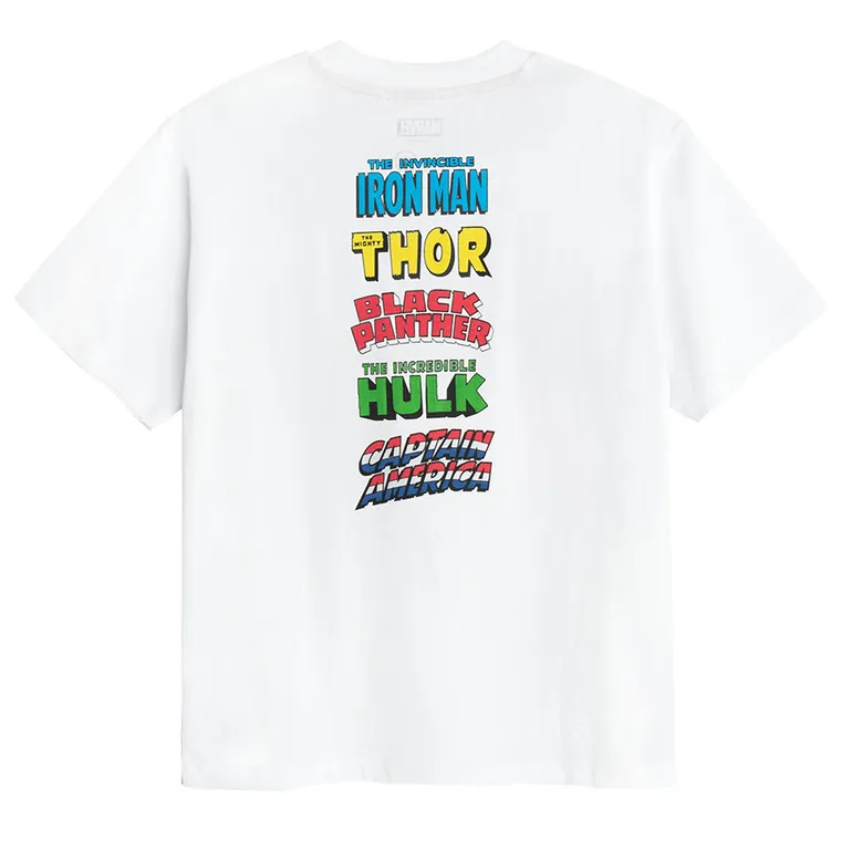 Cool Club, Tricou pentru baieti, alb, imprimeu Marvel Super Heroes