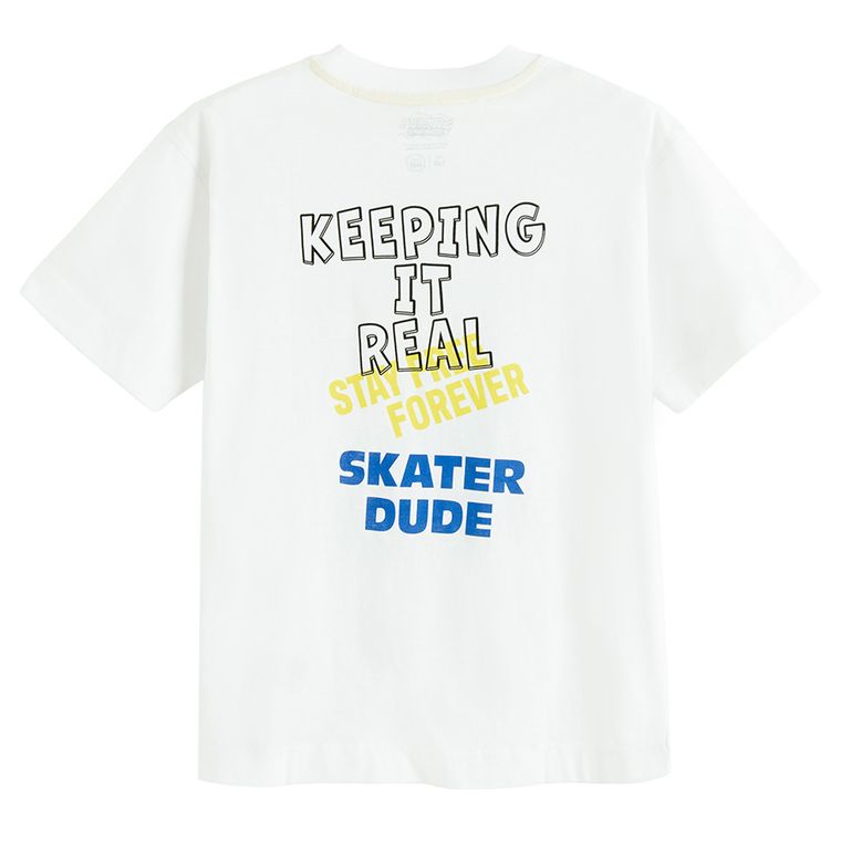 Cool Club, Tricou pentru baieti, alb, imprimeu SpongeBob