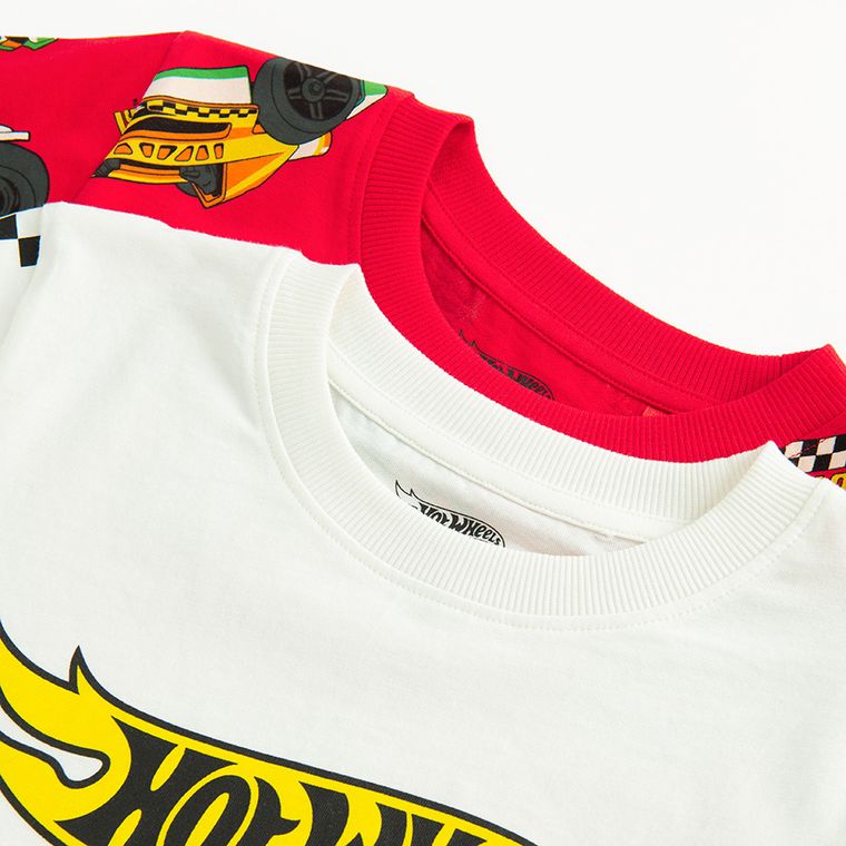 Cool Club, Tricou pentru baieti, mix, imprimeu Hot Wheels, set, 2 buc.