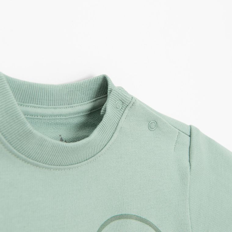 Cool Club, Tricou pentru baieti, verde-alb, imprimeu Mickey Mouse