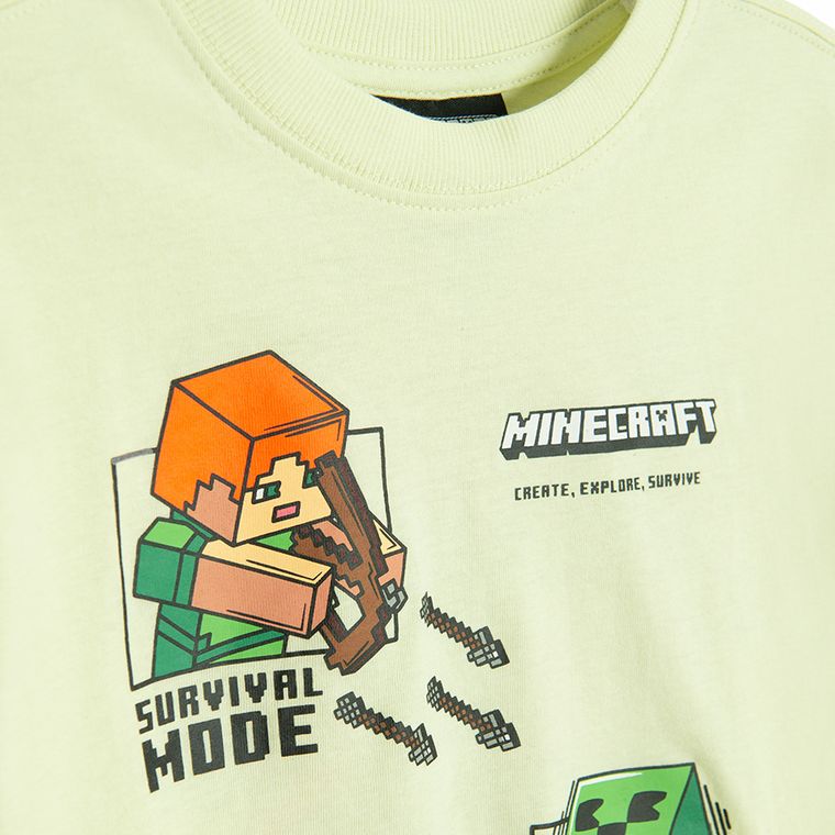 Cool Club, Tricou pentru baieti, verde, imprimeu Minecraft