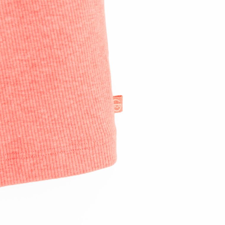 Cool Club, Tricou pentru fete fara maneci, din tricot striat, portocaliu fluo