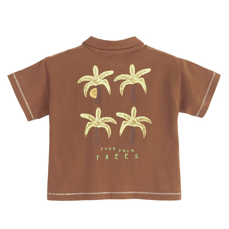 Cool Club, Tricou polo cu maneca scurta pentru baieti, maro