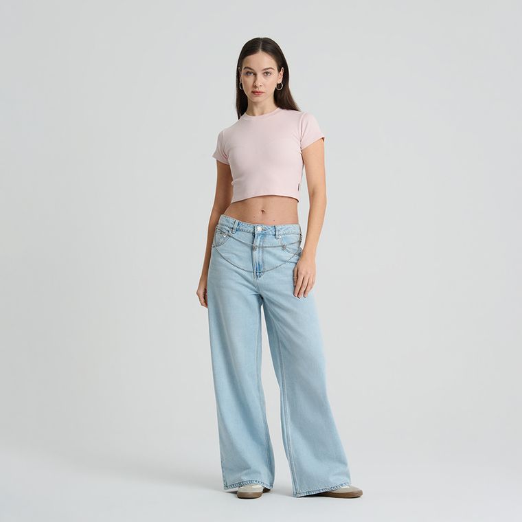 Crop top reiat cu adaos de modal NOWEAR