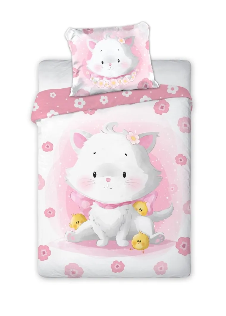 Cuddles, Pisica, set lenjerie de pat single, 100-135 cm