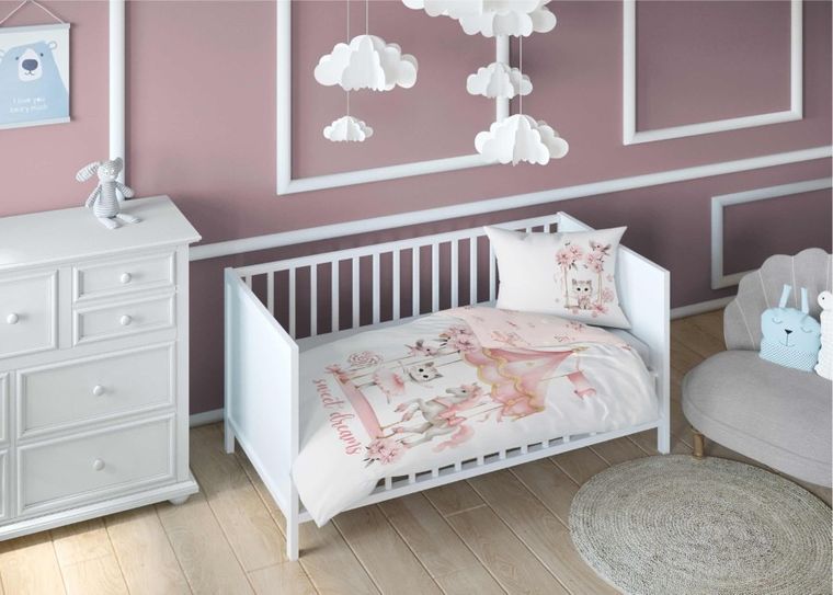 Detexpol, Carusel, set lenjerie de pat single, din bumbac, 100-135 cm