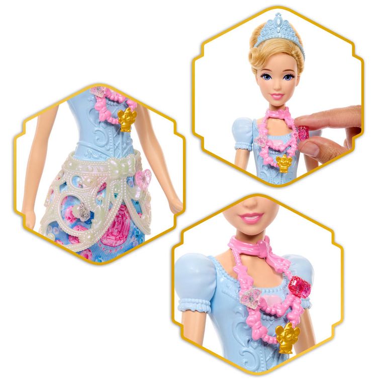 Disney Princess, Jewel Reveal, papusa printesa Cinderella cu accesorii