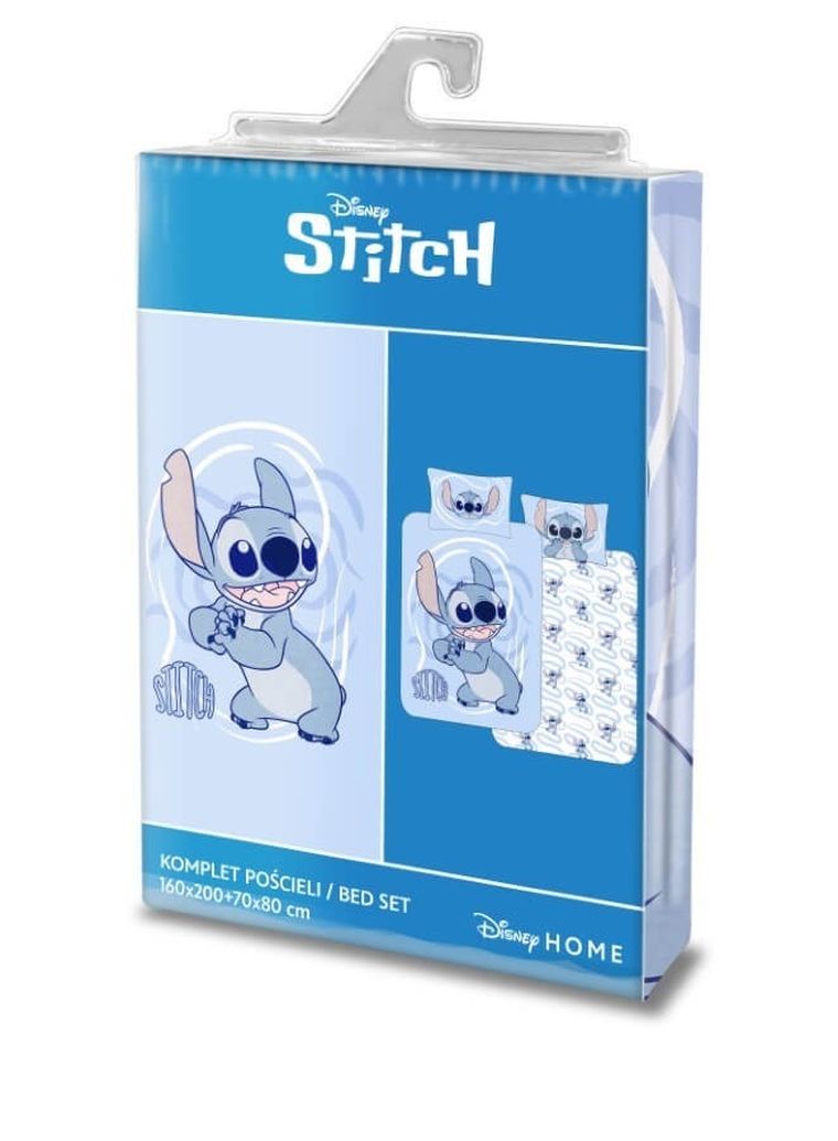 Disney, Stitch, set lenjerie de pat single, din bumbac, 160-200 cm