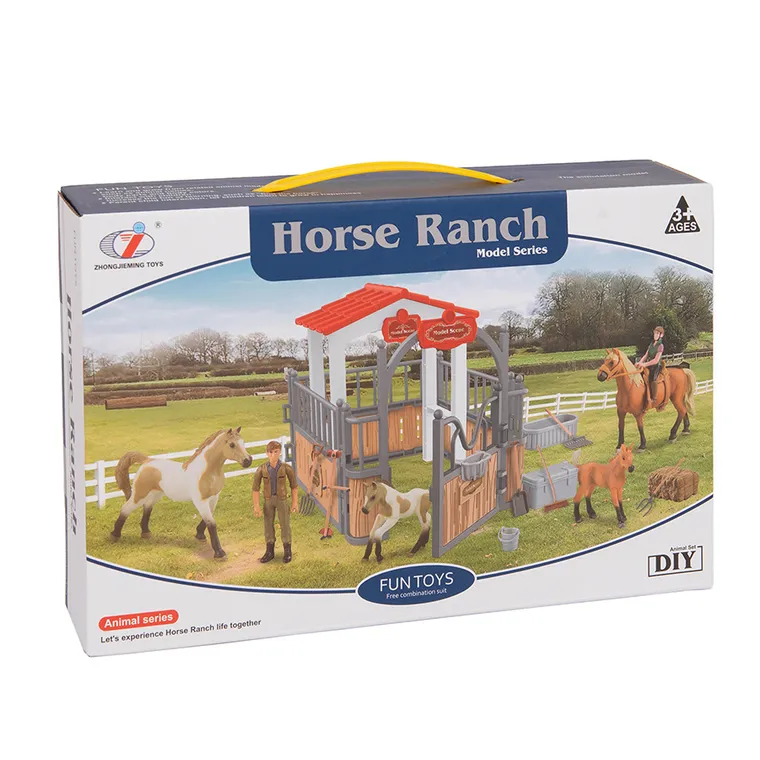Ferma de cai, set de figurine cu accesorii