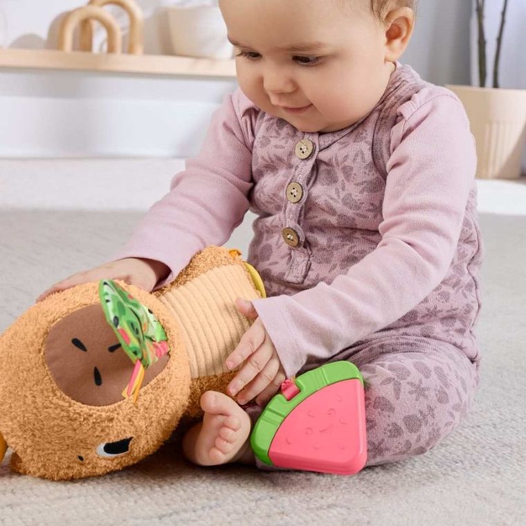 Fisher-Price, Animalut de plus senzorial Capibara, jucarie pentru bebelusi