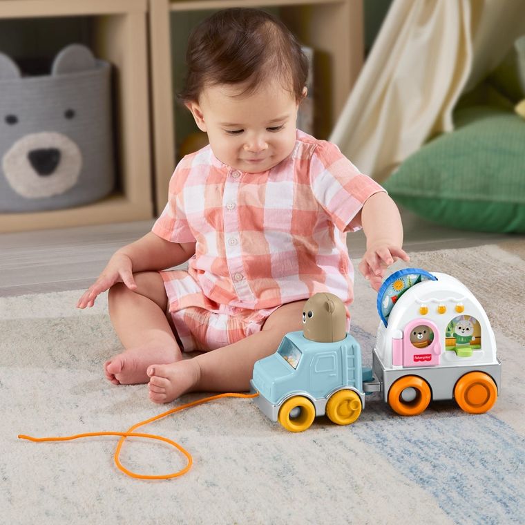 Fisher-Price, Friendship Forest, Pull-along Camper, jucarie pentru bebelusi