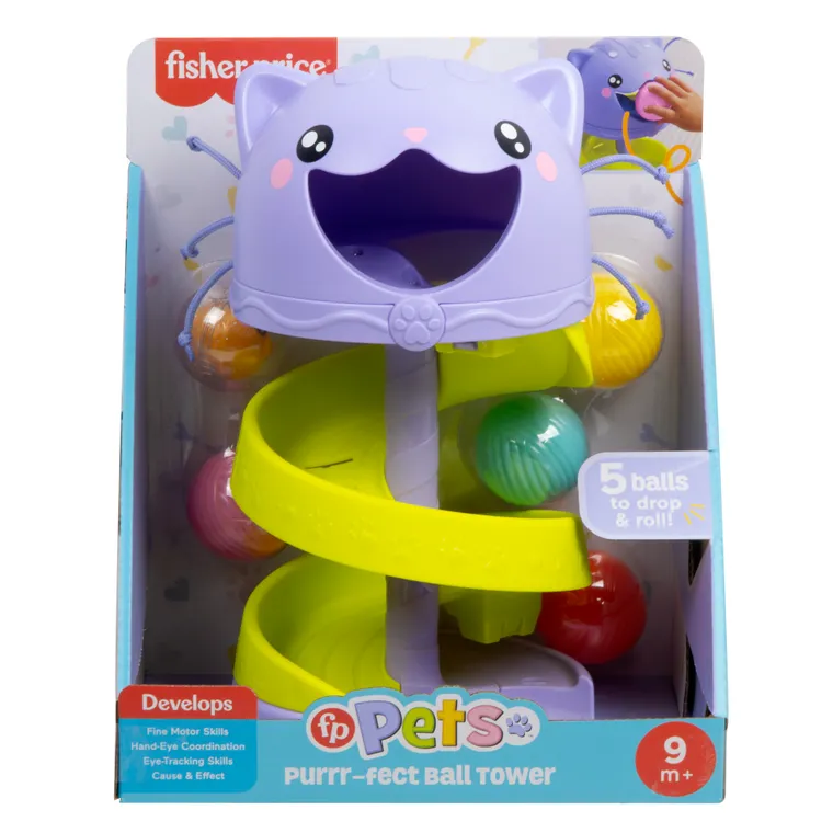 Fisher-Price, Pets, Purrr-fect Ball Tower, jucarie pentru bebelusi