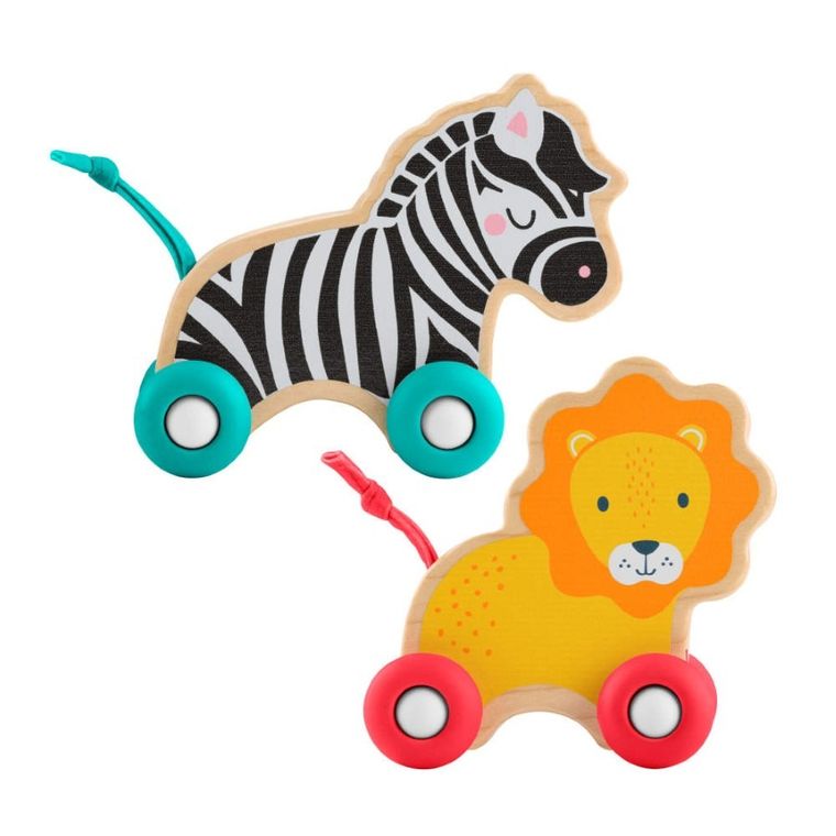 Fisher-Price, Push Along Animals, jucarie din lemn pentru bebelusii