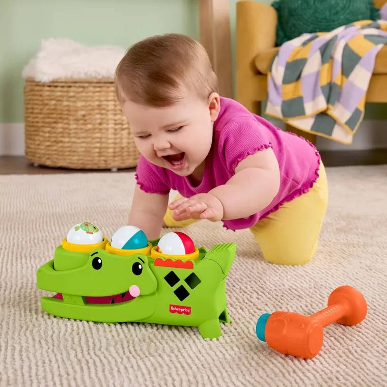 Fisher-Price, Sit & Tap Rolligator, jucarie stimulativa cu bile