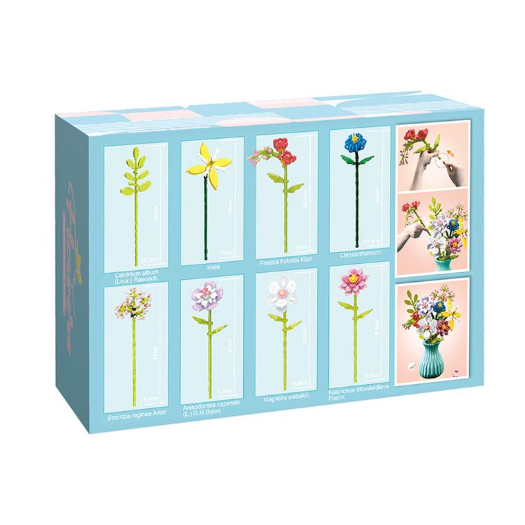 Flowers, piese de asamblare, buchet de flori in vaza, 792 elemente