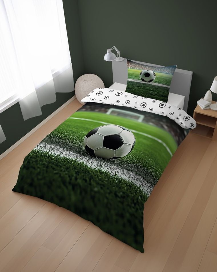 Fotbal, set lenjerie de pat single, 140-200 cm
