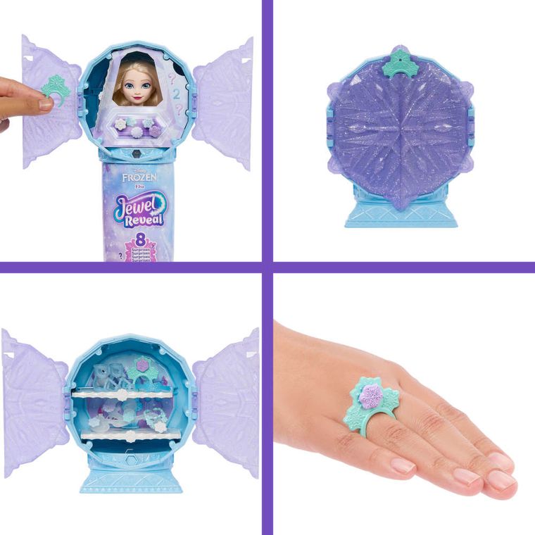 Frozen, Jewel Reveal, papusa Elsa cu accesorii
