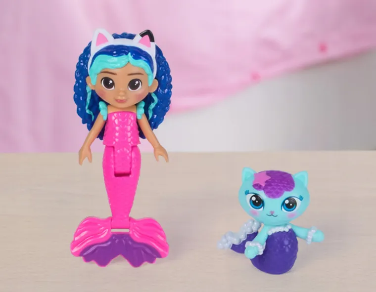Gabby's Dollhouse Movie, MerCat's Colorful Kitty Aquarium, set de joaca cu 2 figurine