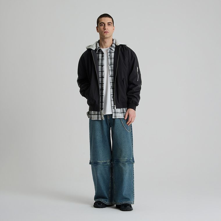 Geaca de tranzitie bomber cu gluga detasabila unisex NOWEAR