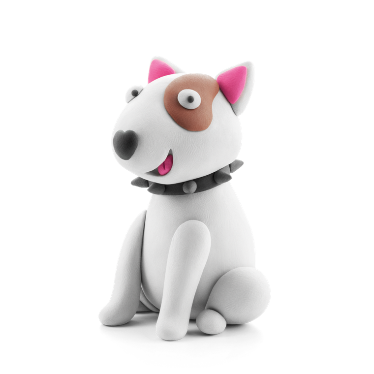 Hey Clay, Dog Story, set creativ, 15 cutii de plastilina