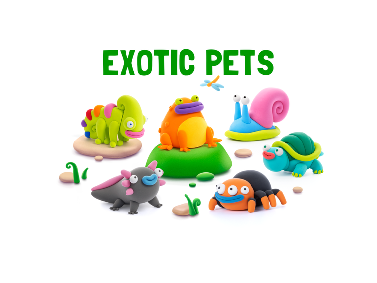 Hey Clay, Exotic Pets, set creativ, 15 cutii de plastilina