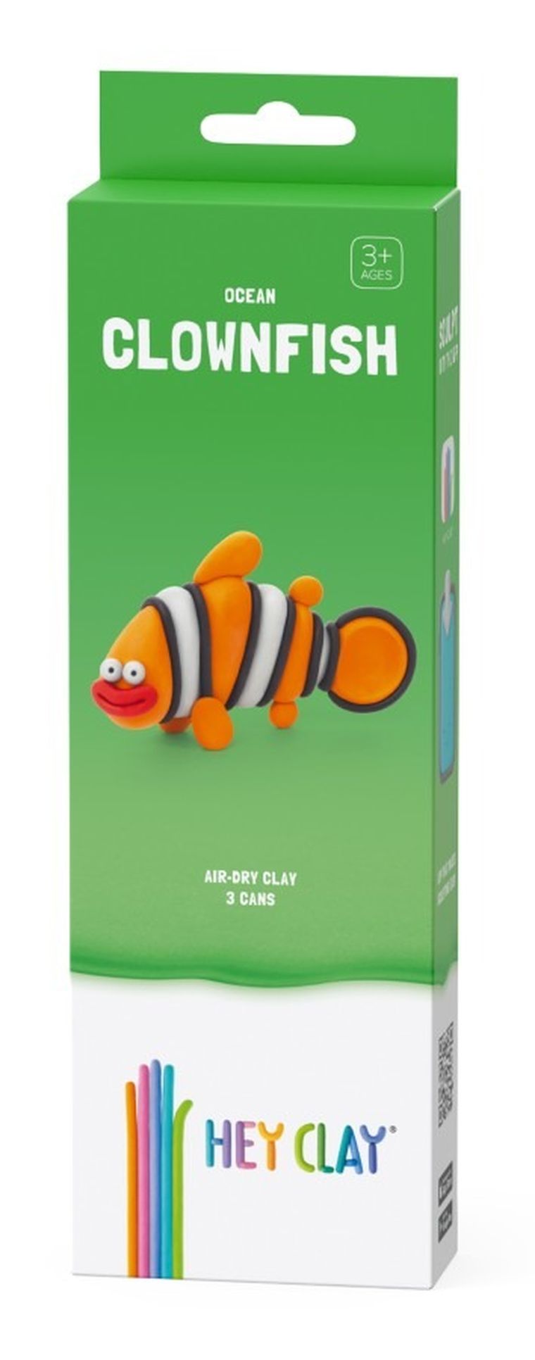 Hey Clay, Ocean, Clownfish, set creativ, 3 cutii de plastilina