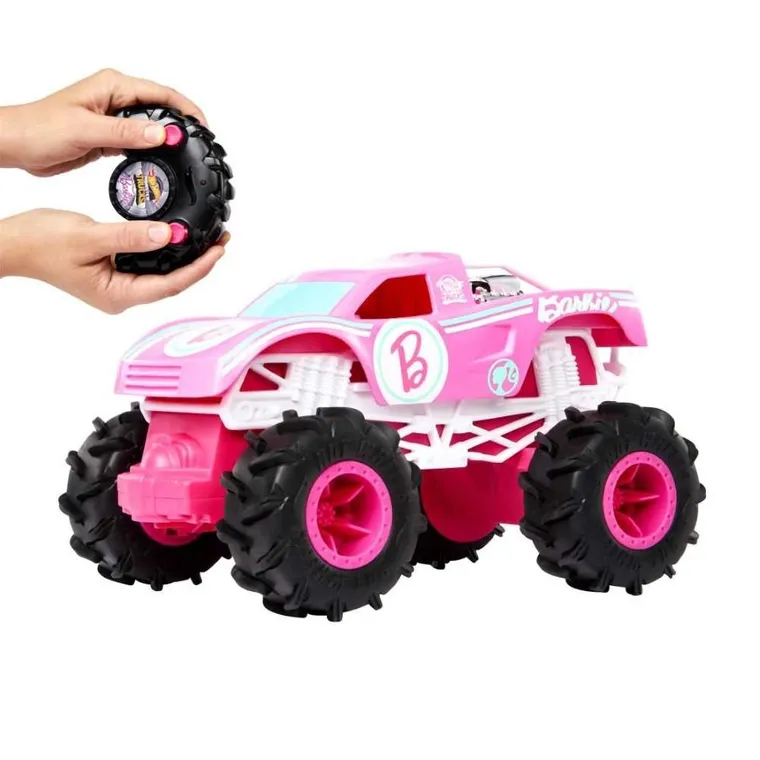 Hot Wheels, Monster Trucks R/C, Barbie, masina cu telecomanda, scara 1:24