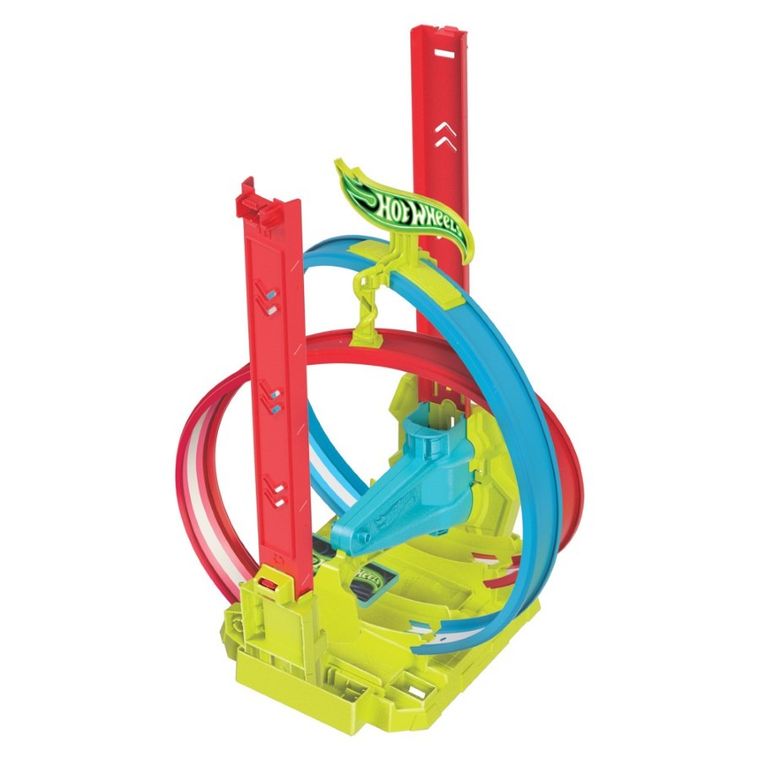 Hot Wheels, Neon Speeders, Laser Stunt Slamway, set de joaca cu masina