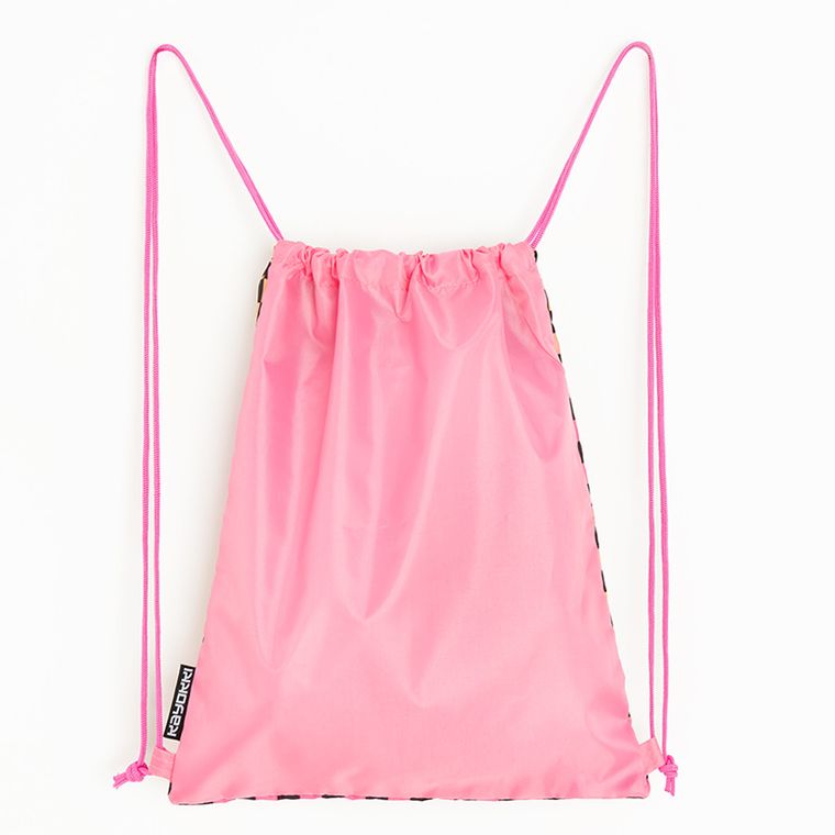 Kayokki, rucsac cu snur, carouri roz-portocaliu