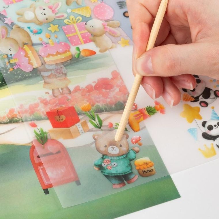 Kidea, autocolant, set creativ, ursuleti de plus