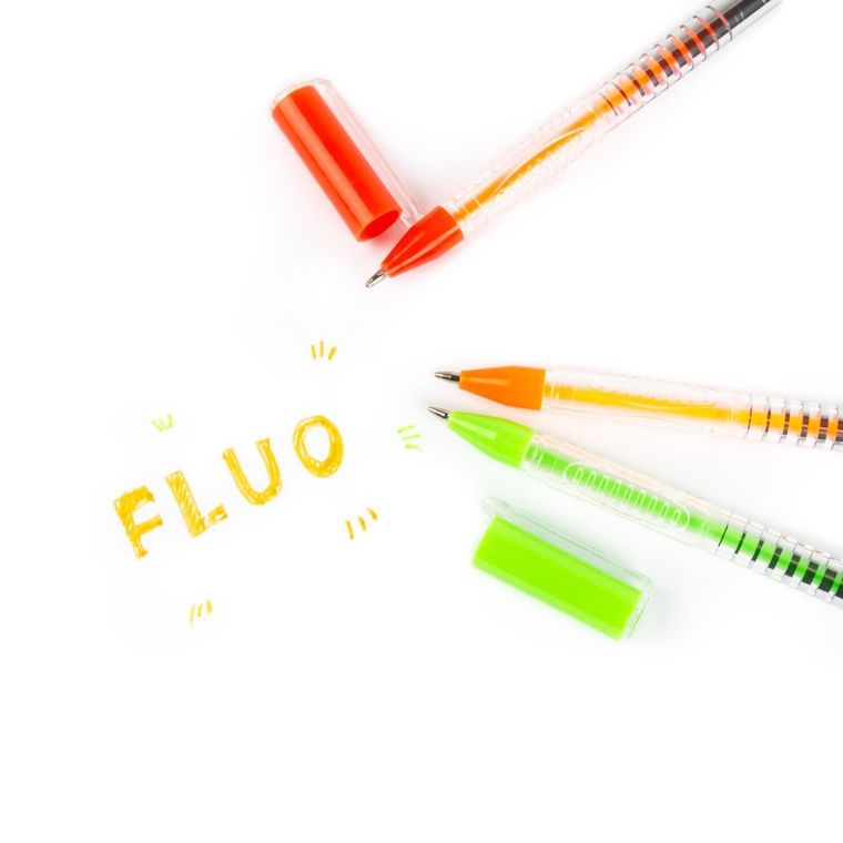 Kidea, pix cu gel, fluo, 12 culori