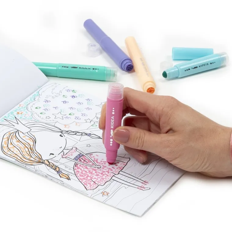 Kidea, set de carioci cu carte de colorat