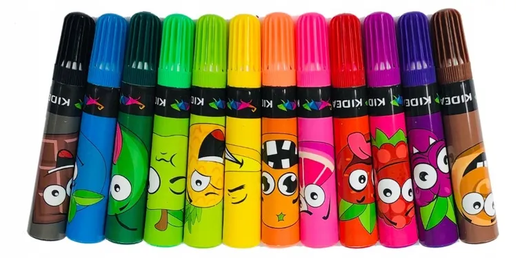 Kidea, set de markere, parfumat, 12 culori