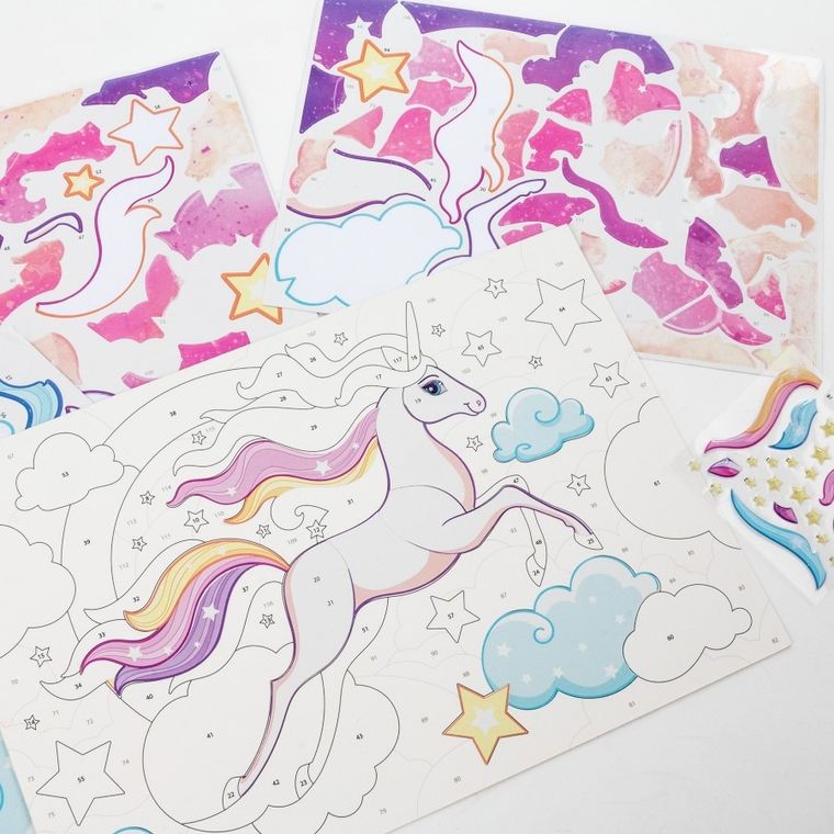 Kidea, Unicorn, autocolant cu numere