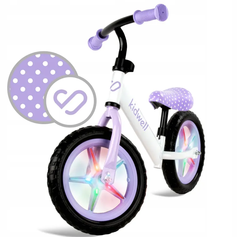 Kidwell, Rebel LED, bicicleta fara pedale, alb-violet