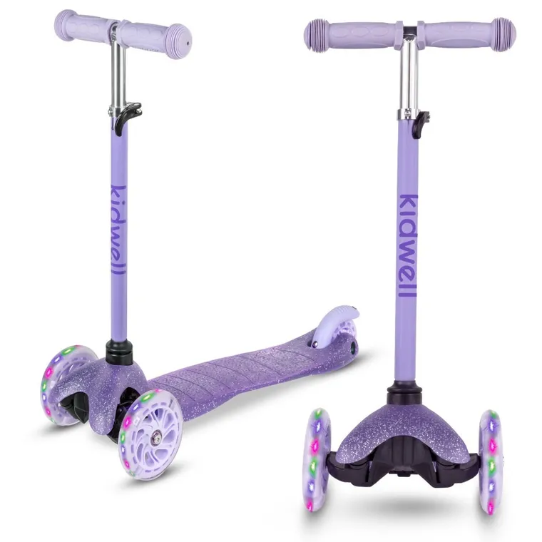 Kidwell, Uno, trotineta cu 3 roti LED, violet