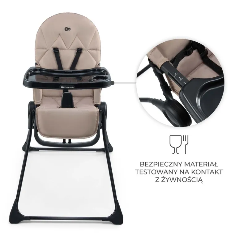 Kinderkraft, Binci, scaun inalt, beige