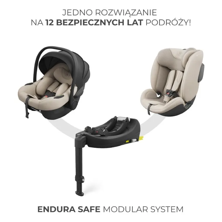 Kinderkraft, Endura Safe, 3in1, scaun auto, beige